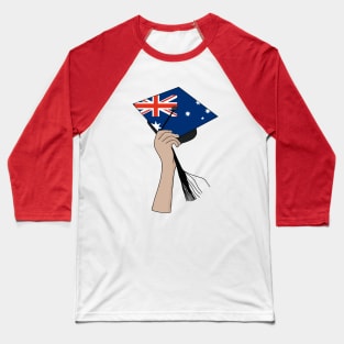 Holding the Square Academic Cap Australia Baseball T-Shirt